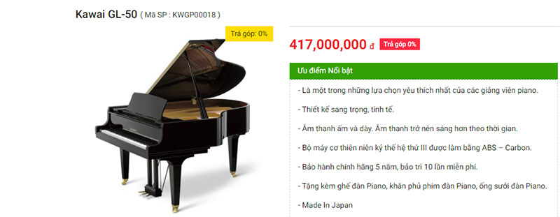 Giá đàn piano Kawai GL-50